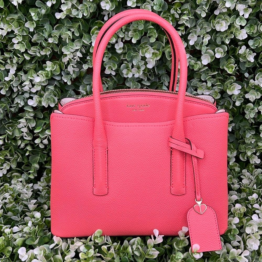 Kate Spade Margaux Pebbled Leather Medium Satchel LYCHEE